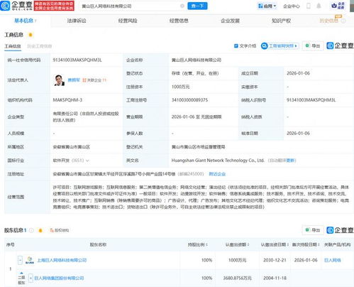 巨人網(wǎng)絡(luò)成立新公司，深化布局互聯(lián)網(wǎng)游戲與信息服務(wù)業(yè)務(wù)